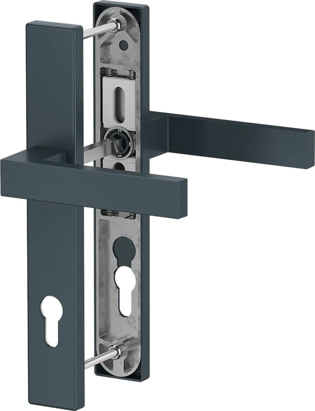 Dublin37 - Komplet klamek z aluminium na wąskim szyldzie 36 mm, kolor antracyt F7016